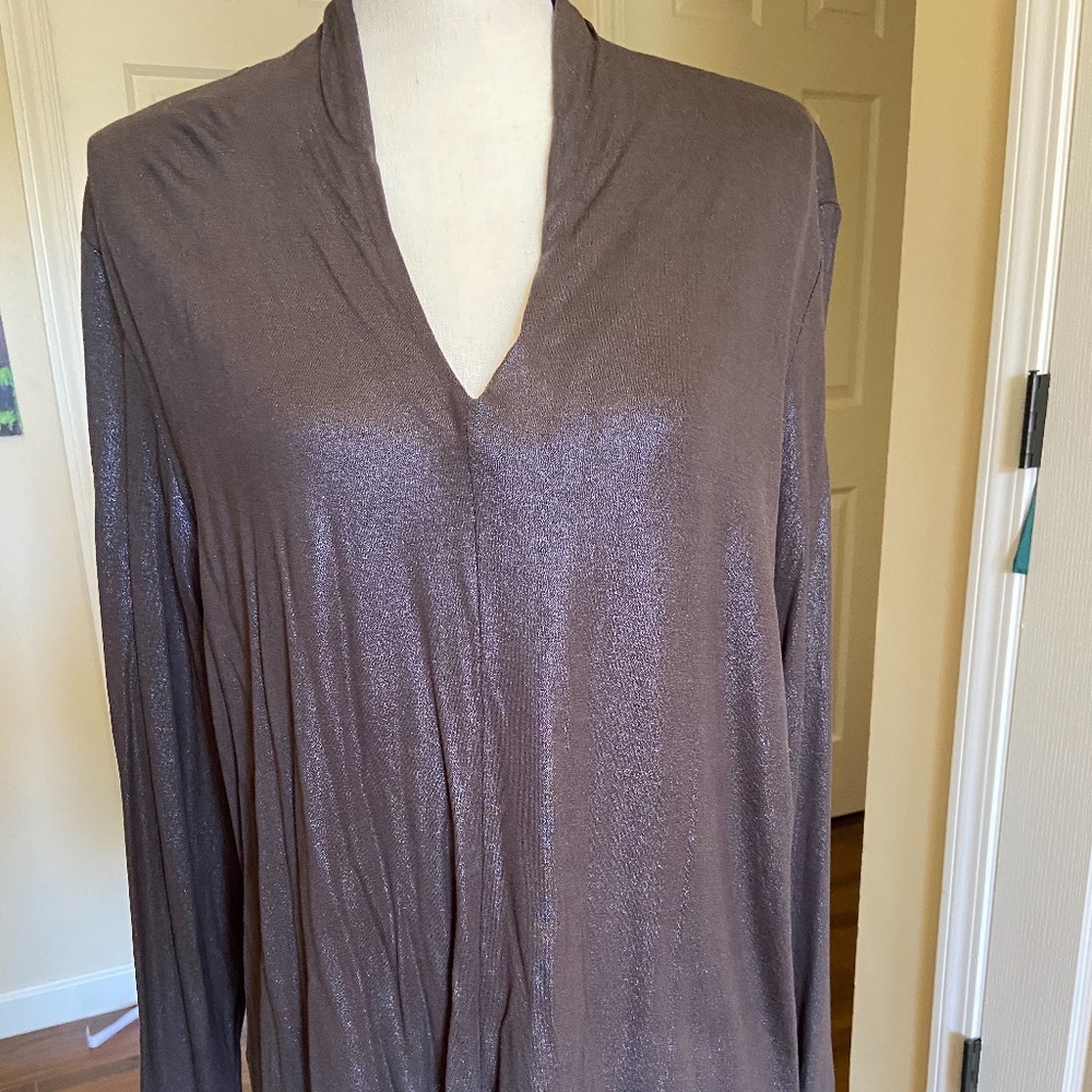 TRIBAL brown metallic tunic top
